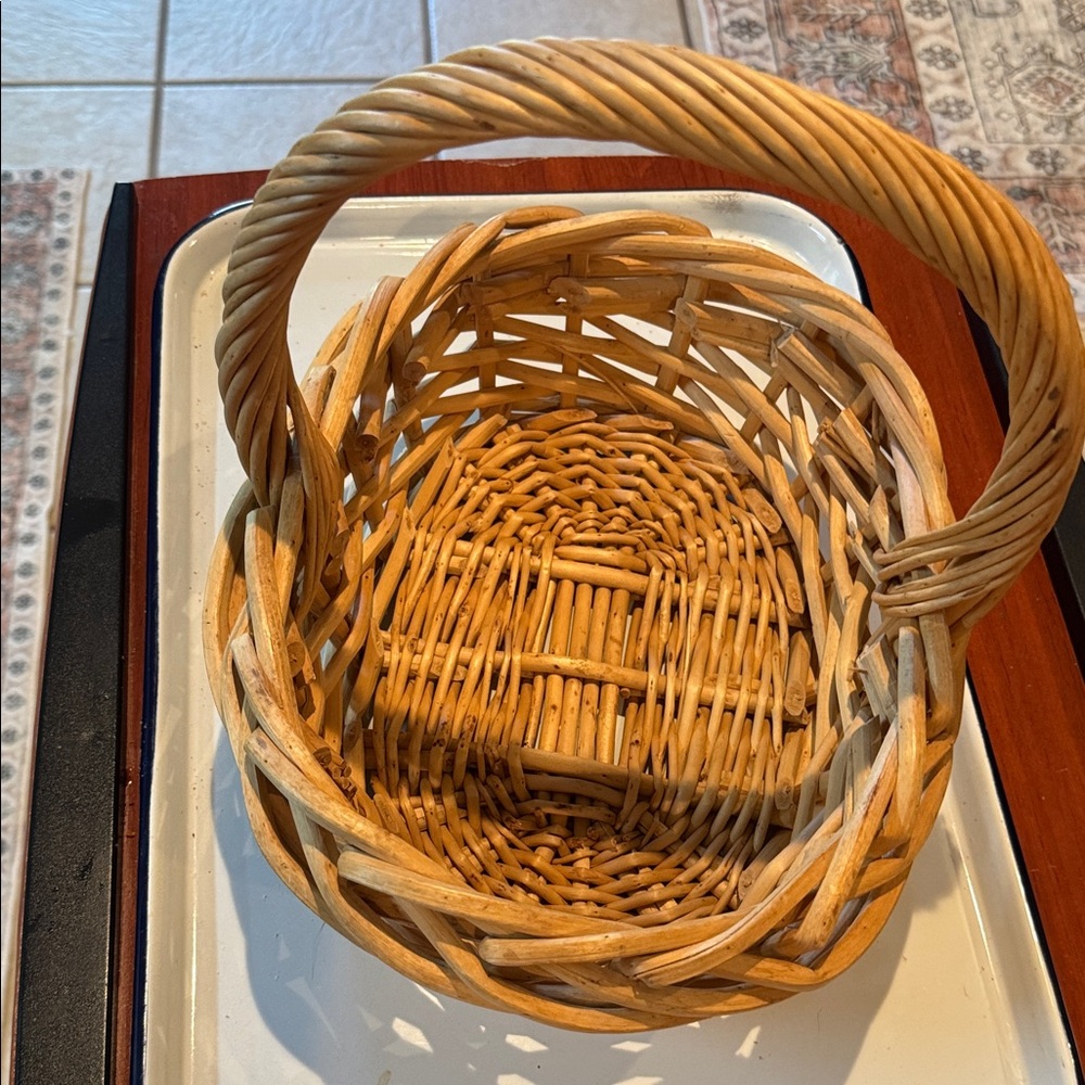 Basket Woven Basket with Handle